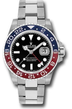 Replica Rolex Rolex Steel GMT-Master II 40 Watch 126710BLRO Blue And Red Pepsi Bezel Black Dial Oyster Bracelet